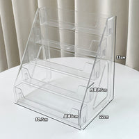 Acrylic Display Stand Tiered Desktop Organizer for Badges Pins Figurines Collectibles