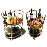 Stainless Steel Mobile Serving Cart for Food, Beverages, and Desserts