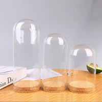 Acrylic Display Case with Wooden Base for Collectibles and Figurines, Dustproof Round Clear Showcase