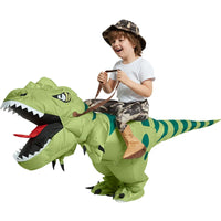 Inflatable Dinosaur Rider Costume for Kids and Adults - Tyrannosaurus Rex & Velociraptor Designs