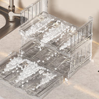 Foldable Cup Holder, Multi-layer Clear Drink Organizer for Refrigerator, Stackable & Detachable Wine Rack
