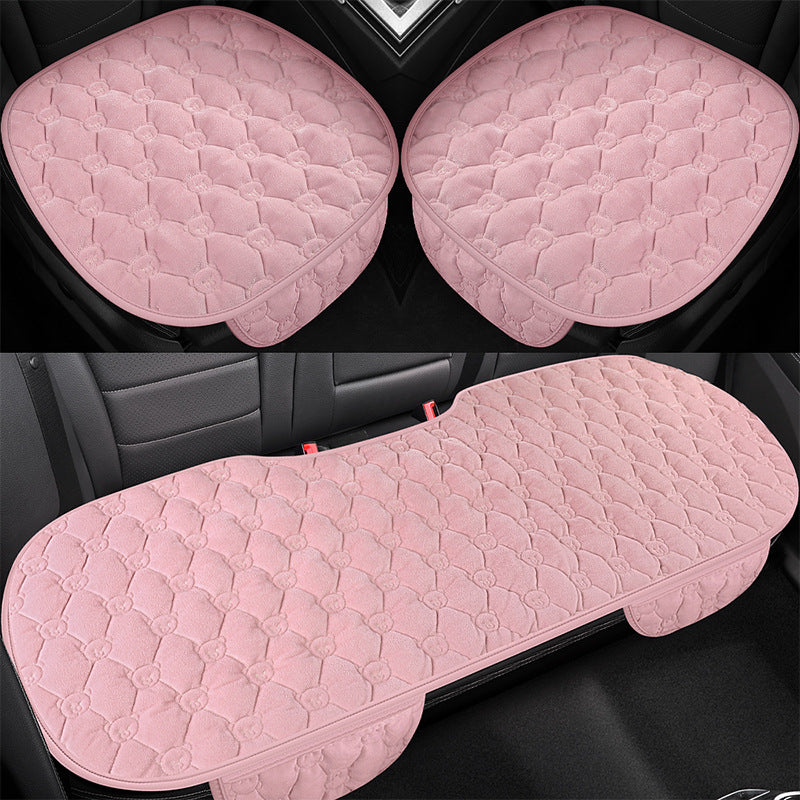 Winter Plush Car Seat Cushion Set - Backless, Non-Slip, Warm, Three-Piece or Rear Seat Options