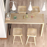 Solid Wood Home Bar Table Dining Table Combo Living Room Partition Small Apartment Wall-leaning High Table