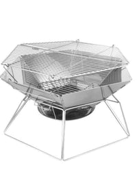 Portable Outdoor Fire Pit Grill with Stand and Ash Tray for Camping and Picnics