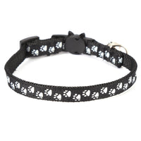 Adjustable Luminous Cat Collar with Bell and Paw/Whiskers Design