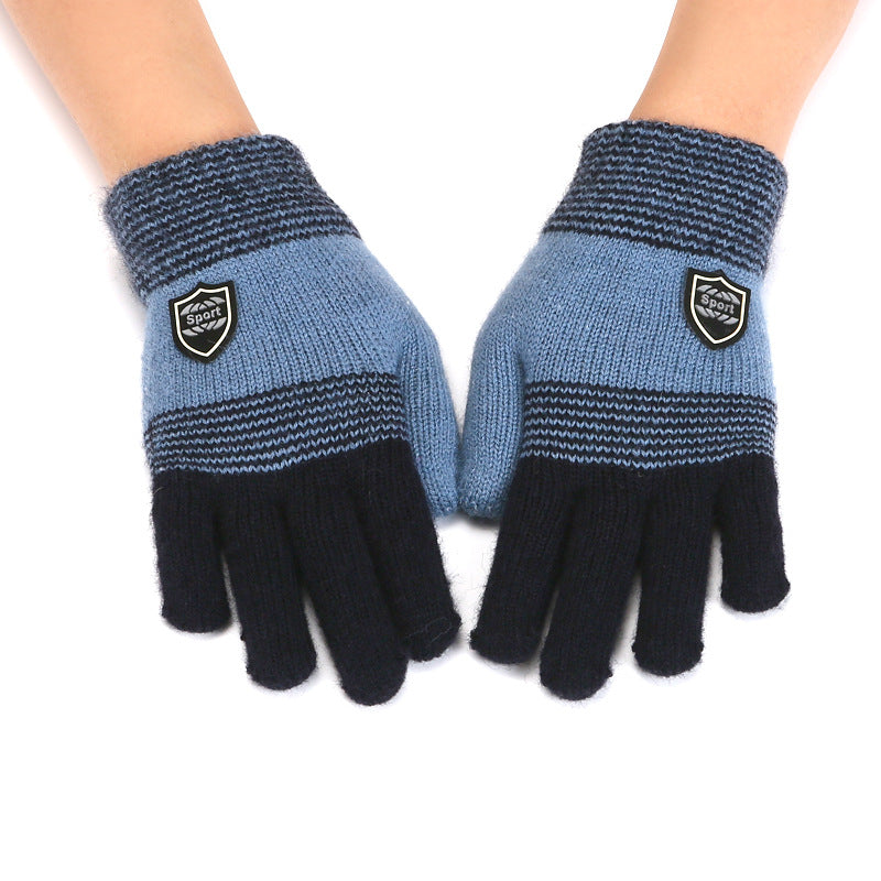 Kids' Cartoon Ski & Ice Skating Gloves - Thickened, Non-Slip, Wool Blend for Winter Sports
