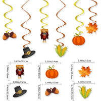 Thanksgiving Harvest Party Decor Set with Maple Leaf Banner, Pumpkin Honeycomb, and Swirls