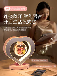 Preserved Rose Night Light with Magnetic Levitation and Bluetooth Speaker for Girlfriend Wife Friends