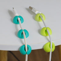 New Data Cable Power Cord Organizer Multi-Hole Fixer Self-Adhesive Cable Management Clip