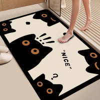 Diatomaceous Earth Bath Mat Super Absorbent Non-Slip Quick Dry Floor Mat for Bathroom and Home