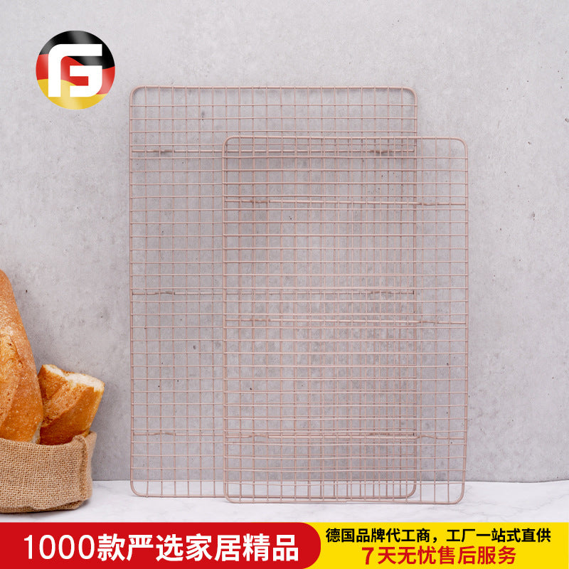 烤箱烤盘专用烤网烘焙蛋糕冷却架 饼干面包不沾冷晾架烤架 奶昔白 17寸烤架