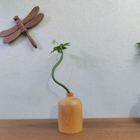Creative Home Decor Solid Wood Mini Vase Ornament for Desk, Balcony, or Car