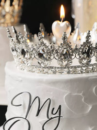 Crystal Crown Cake Topper for Birthdays and Celebrations