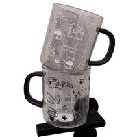Cute Pet Illustration Mouthwash Cup for Home Dormitory Students, Large Capacity Toothbrush Cup