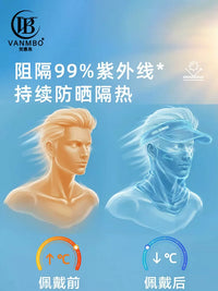 Vanmbo Men's UV Protection Cycling Face Mask with Sun Hat and Sleeves