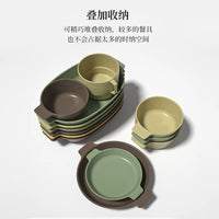 Lightweight Portable Camping Dinnerware Set - Bowls, Cups, Plates for Outdoor Use