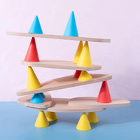 Wooden Stacking Tower Game for Color Recognition and Focus Training