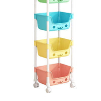 Multi-Layer Plastic Storage Cart with Wheels for Home Organization