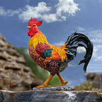 Outdoor Rooster and Hen Garden Statues Realistic Animal Figurines for Yard and Lawn Decor