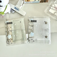 Ins Style Transparent Glitter Star PVC A8/M5 Loose-Leaf Notebook Soft Cover