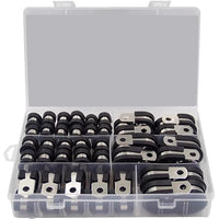 52-Piece 304 Stainless Steel Rubber Lined R-Type Hose Clamp Assortment Kit