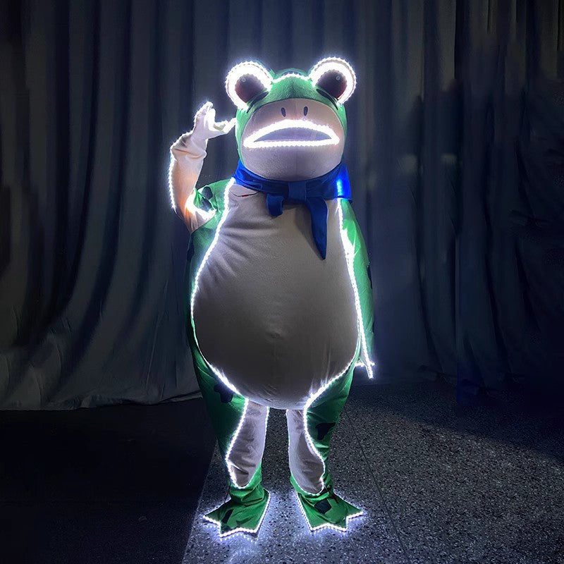 LED Inflatable Frog Mascot Costume for Performances and Parties
