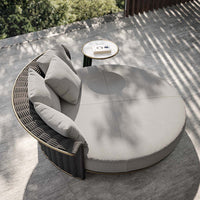 Outdoor Patio Wicker Sofa Lounge Bed Furniture Set Balcony Nordic Designer Leisure Combination Rattan Chair