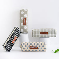 Minimalist Geometric Pattern Pencil Case for Students, Customizable Storage Pouch