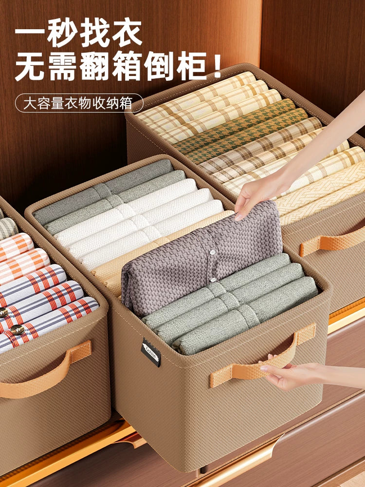 Foldable Steel Frame Storage Bins for Clothes and Wardrobe Organization