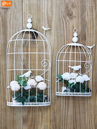 Vintage Iron Birdcage Wall Decor Planter for Succulents