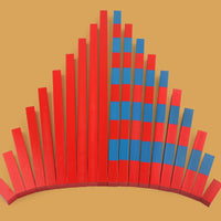 Montessori Red and Blue Number Rods Math Educational Toy for Preschoolers