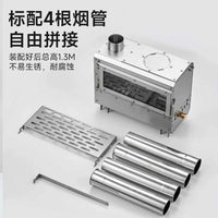 Portable Stainless Steel Folding Wood Burning Camping Stove for Outdoor Heating and Cooking
