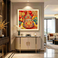 Lucky Gourd Cross Stitch Kit for Living Room Entrance