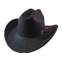 Unisex Western Cowboy Hat with Wide Brim and Lychee Pattern Leather Band