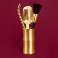 Brass Incense Burner Cleaning Tool Set with Ash Press, Shovel, Spoon, and Brush for Buddhist Altar