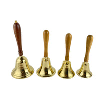 Pure Brass Hand Bell with Wooden Handle for Meditation, Classroom, and Service Calls
