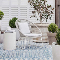 Outdoor Patio Wicker Dining Set with Solid Wood Table and Rattan Chairs