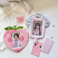 Cute Kpop Idol Photocard Holder Keychain for Backpacks and School IDs