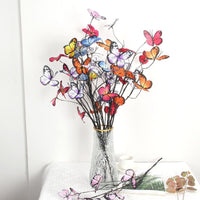 Artificial 6-Head Butterfly Orchid Branch for Floral Arrangements and Landscaping
