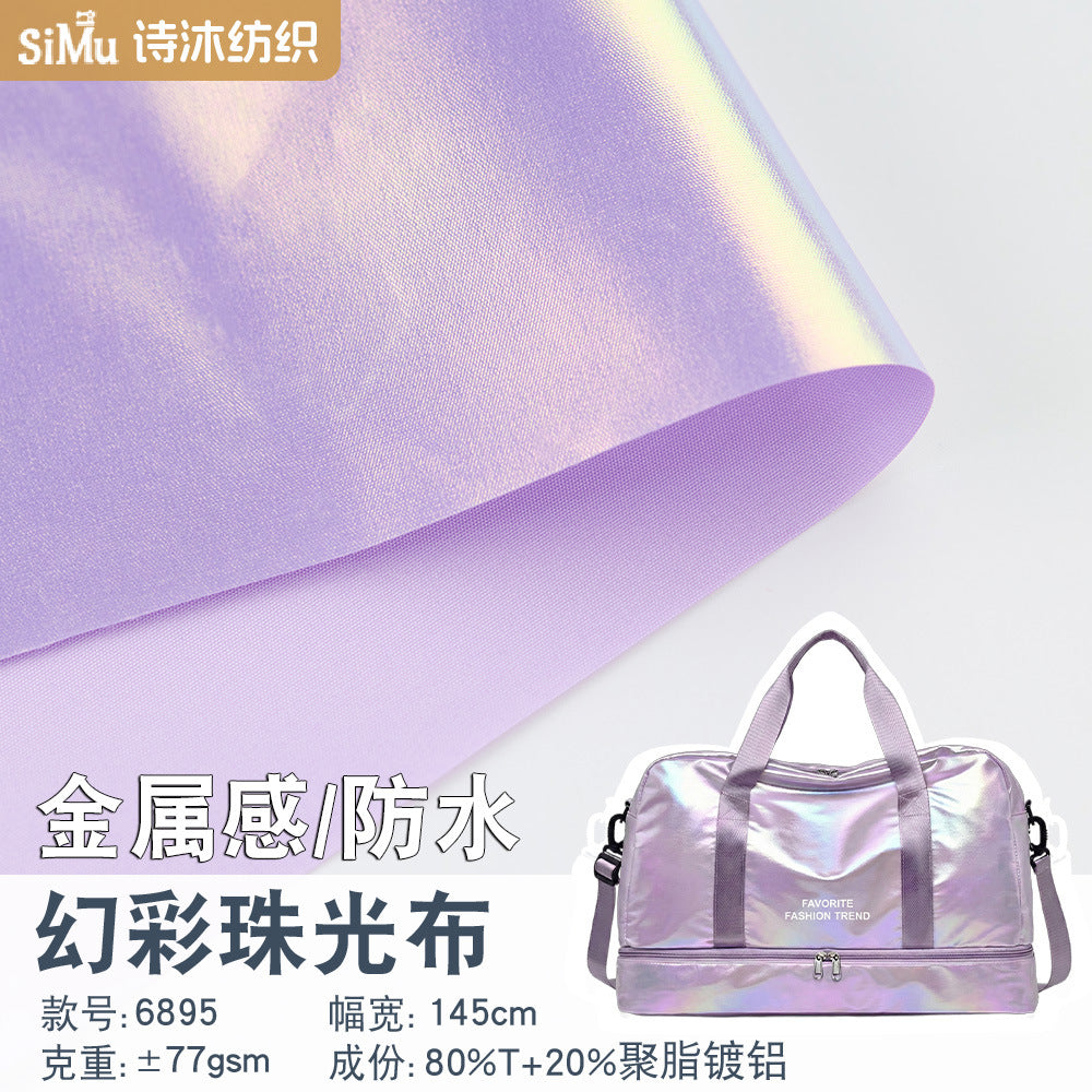 Iridescent Pearlescent Fabric for Down Jackets, Windbreakers, and Handbags - Reflective Shiny Material
