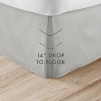 Brushed Microfiber Bed Skirt with Three-Sided Ruffle for Home and Hotel