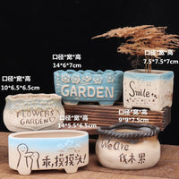 Retro Ceramic Succulent Planter Pots, Large Caliber Terracotta Flower Pots for Indoor Outdoor Plants