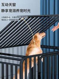 Large Indoor Dog Crate with Toilet Separation for Golden Retriever, Border Collie, Labrador