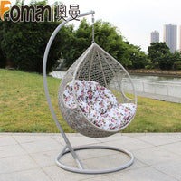 Outdoor Indoor Wicker Swing Chair Rattan Hanging Basket Seat for Patio Balcony