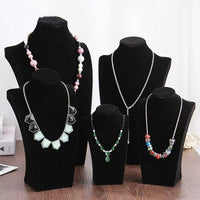 Velvet Mannequin Bust Necklace Jewelry Display Stand for Retail and Live Streaming