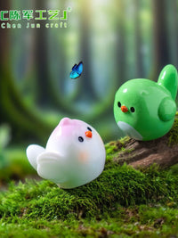 Cute Chubby Bird Miniature Figurines for Micro Landscape Decor