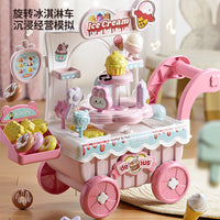 Kids' Electric Musical Ice Cream & Candy Cart Play Set with Lights & Sounds, 38-Piece