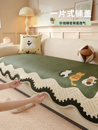 Summer Ice Silk Sofa Mat Non-slip Cat Scratch Resistant Sofa Cover