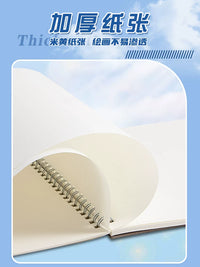 Thickened A4 Sketchbook for Students and Artists, Kraft Paper Sketch Pad with Tear-Off Lines, Bleed-Proof Marker Paper, Eye-Protective Off-White Paper for Drawing and Doodling