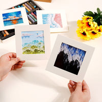 Oil Pastel Paper Frame with Stand, Square Cardboard Picture Frame for Artwork Preservation